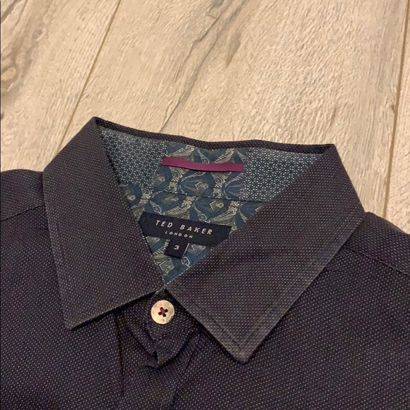 Navy Ted Baker London button down dress shirt - Picture 2 of 10